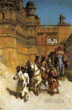 Edwin Lord Weeks Painting - The Maharahaj of Gwalior Before His Palace Persian Egyptian Indian Edwin Lord Weeks